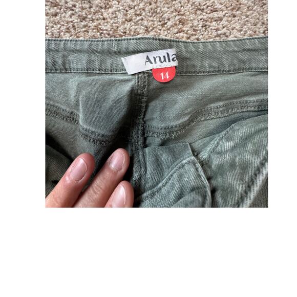 ARULA women's flare Jeans, size 14, stretchy & comfy, Green/Olive/Gray - Picture 3 of 9